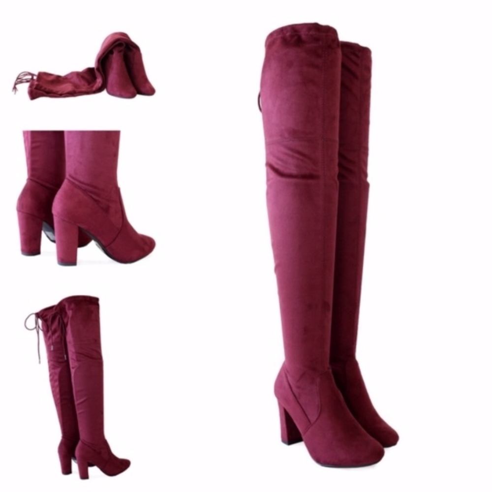 DANIELLA Over the Knee Boots - WINE - Picture 8 of 8